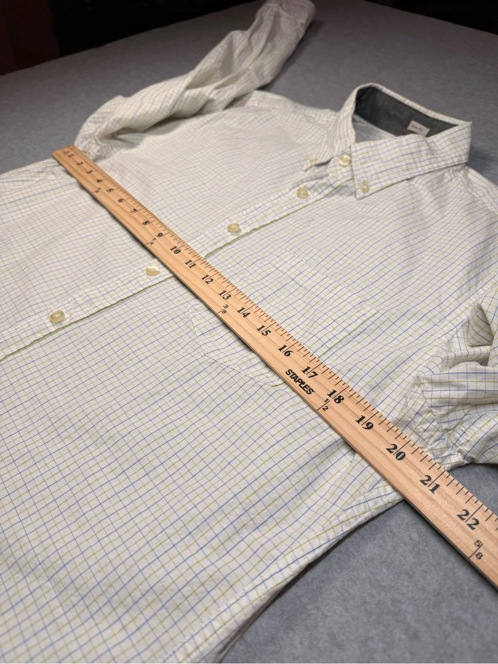 J. Crew Men's Light Ivory Check Button-Down Shirt